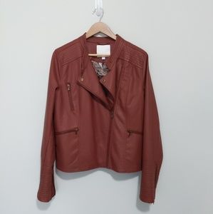 Anthropologie Faux Leather Jacket XL